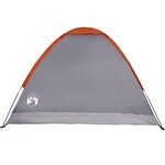 vidaXL Tente de camping à dôme 4 personnes gris et orange imperméable