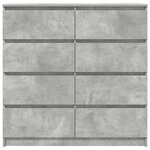 vidaXL Buffet gris béton 100x35x99 cm bois d'ingénierie