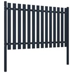 vidaXL Panneau clôture Anthracite 174 5x100 cm Acier enduit de poudre