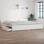 vidaXL Cadre de lit avec tiroirs Blanc 200x200 cm