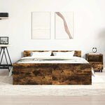vidaXL Cadre de lit sans matelas chêne fumé 150x200 cm