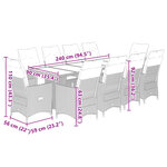 vidaXL Ensemble de bistro de jardin 11 Pièces coussins marron poly rotin