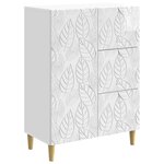 vidaXL Buffet Blanc brillant 66 x 34 5 x 90 cm Bois d'ingénierie