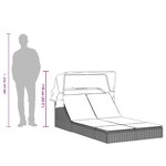 vidaXL Chaise longue double et auvent et coussins noir résine tressée
