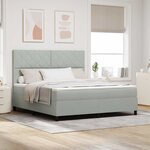 vidaXL Lit à ressorts avec matelas Gris clair 180 x 200 cm Velours