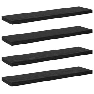 vidaXL Étagère à livres 4 Pièces Noir 40 x 10 x 1 5 cm Bois d'ingénierie