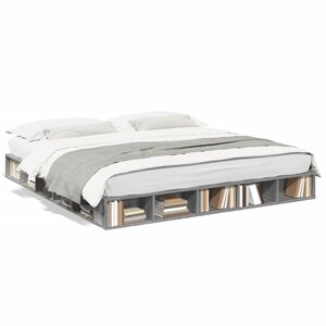 vidaXL Cadre de lit sans matelas sonoma gris 200x200 cm