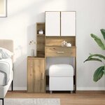 vidaXL Coiffeuse chêne artisanal 80 x 35 x 132 cm Bois d'ingénierie