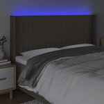 vidaXL Tête de lit à LED Taupe 183x16x118/128 cm Tissu