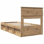 vidaXL Cadre de lit Chêne artisan 90 x 190 cm Bois de pin massif