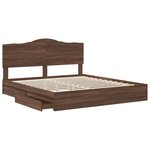 vidaXL Lit de Rangement Chêne brun 200 x 200 cm Bois d'ingénierie