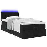 vidaXL Cadre de lit ottoman avec matelas noir 90x190 cm velours