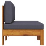 vidaXL Canapés centraux 2 Pièces avec coussins gris foncé Acacia solide