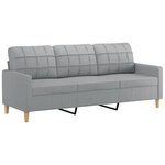 vidaXL Ensemble de canapés 3 Pièces coussins gris clair tissu