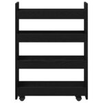 vidaXL Chariot de Rangement Étroit Chêne noir 60 x 20 x 82 cm