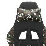 vidaXL Chaise de jeu pivotante Noir et camouflage Similicuir