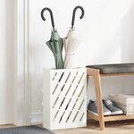 vidaXL Porte-parapluie avec stockage Blanc 28 x 12 x 41 cm Acier