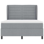 vidaXL Lit à ressorts avec matelas Gris clair 160 x 200 cm tissu
