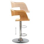 vidaXL Tabouret de bar Crème Bois courbé et similicuir