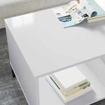 vidaXL Table basse Blanc brillant 90 x 49 x 46 cm Bois d'ingénierie