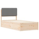 vidaXL Cadre de lit avec tête de lit rembourrée Gris clair 75 x 190 cm