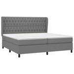 vidaXL Sommier à lattes de lit avec matelas Gris foncé 200x200cm Tissu