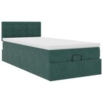 vidaXL Cadre de lit ottoman avec matelas vert foncé 90x190 cm velours