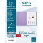 Paquet de 100 chemises SUPER 240 grammes bleu foncé EXACOMPTA