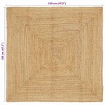 vidaXL Tapis Beige 120 x 120 cm Jute