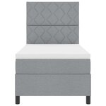 vidaXL Lit à ressorts avec matelas Gris clair 100 x 200 cm tissu