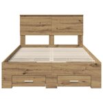 vidaXL Cadre de lit Chêne artisanal 120 x 190 cm Bois d'ingénierie