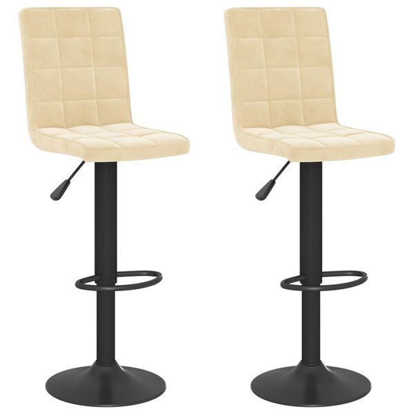 vidaXL Tabourets de bar lot de 2 crème velours