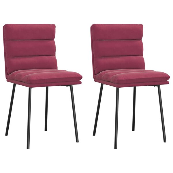 vidaXL Chaises à manger lot de 2 Rouge bordeaux Velours