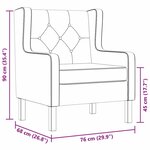 vidaXL Fauteuil blanc crème tissu