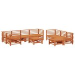 vidaXL Ensemble de salon de jardin 10 Pièces Brun cire Bois de pin massif