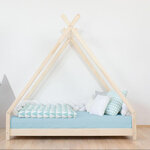 Lit Tipi enfant bois massif blanc 120 x 180 cm
