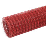 vidaXL Grillage Acier avec revêtement en PVC 10x0 5 m Rouge