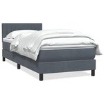 vidaXL Sommier à lattes de lit et matelas gris foncé 90x210 cm velours