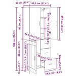 vidaXL Haut Armoire 2 Pièces Chêne noir Bois Aggloméré et Verre
