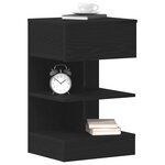 vidaXL Cabinet de chevet avec tiroir 2 Pièces Chêne noir 40 x 35 x 65 cm