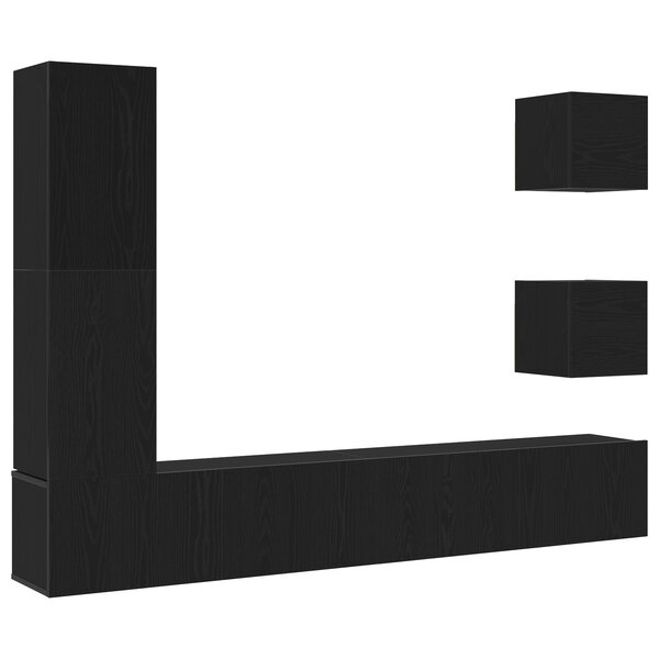 vidaXL Ensemble de meuble TV 6 pièces en chêne noir