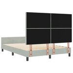 Châssis de lit vidaXL Gris clair 140x190 cm en Velours