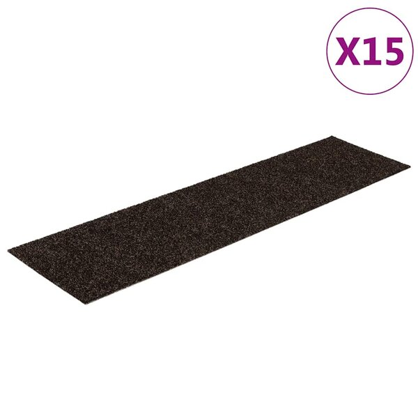 vidaXL Tapis d'escalier autocollants Rectangulaire 15 Pièces 76x20 cm