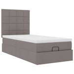 vidaXL Lit ottoman avec matelas et LED taupe 90x200 cm tissu
