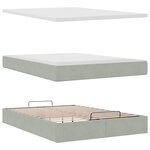 vidaXL Cadre de lit ottoman et matelas gris clair 140x190 velours