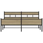 vidaXL Cadre de lit en métal sans matelas chêne sonoma 183x213 cm