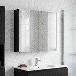 vidaXL Armoire Miroir de Salle de Bain Chêne noir