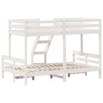 vidaXL Lit superposé sans matelas 80x200/120x200 cm blanc bois massif