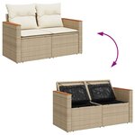 vidaXL Salon de jardin 6 Pièces avec coussins beige résine tressée acacia
