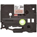 Ruban tz pour ptouch laminé noir/orange fluo 24mmx8m tzeb51 brother
